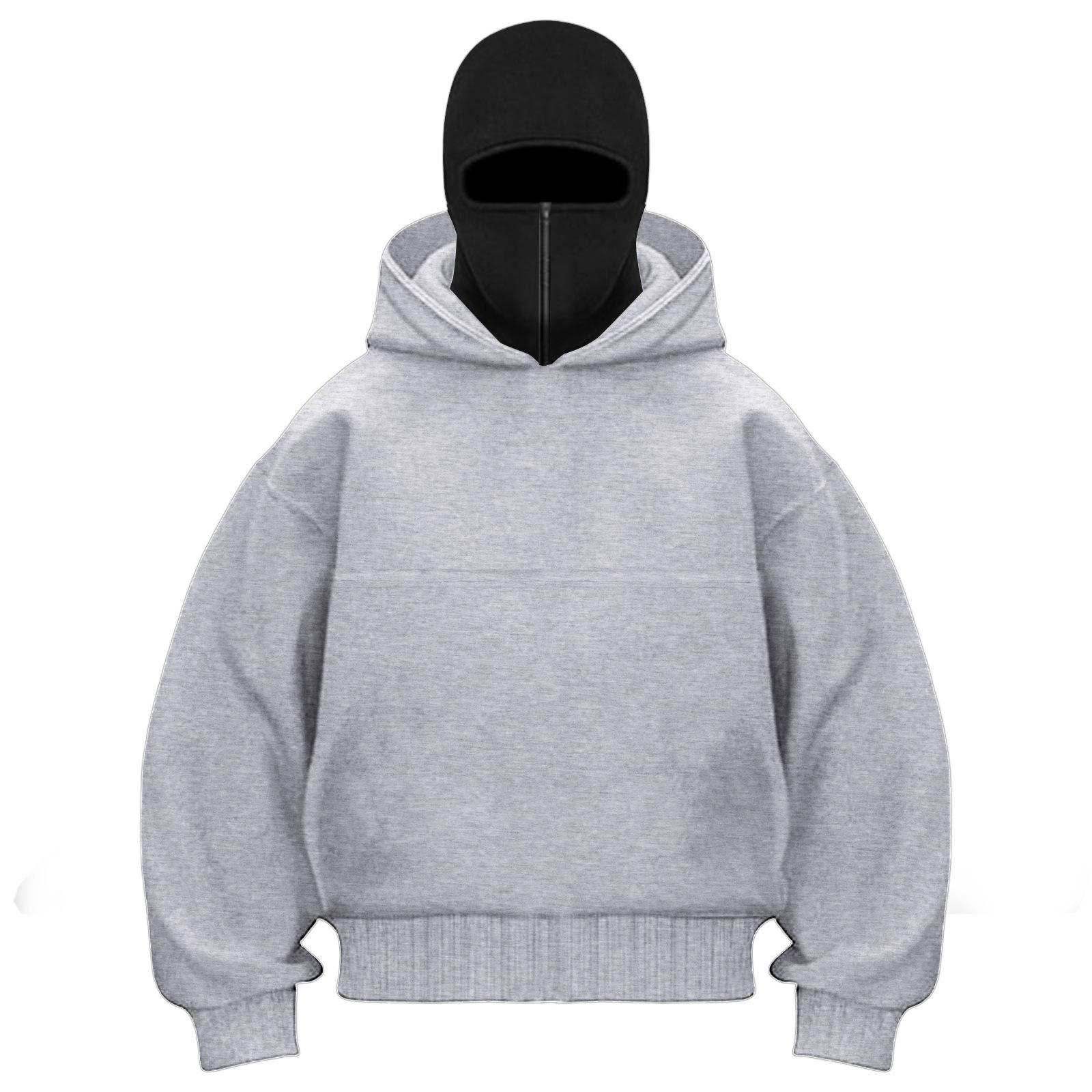 Unisex Street Style Double-Layer Hooded Sweatshirt with Face Covering and Zipper S
Unisex Street Style Double-Layer Hooded Sweatshirt with Face Covering and Zipper S