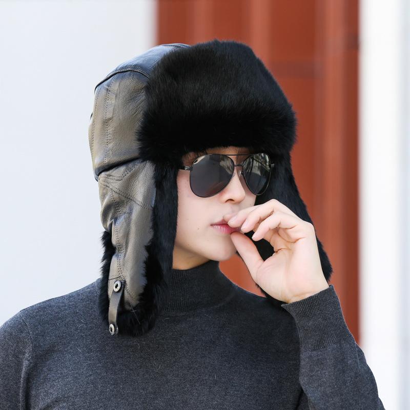 Зимняя коровья кожа натуральный кроличий мех мужская флисовая утолщенная меховая шапка уличная ветрозащитная и холодозащитная шапка-ушанка L(58-60cm) чёрный
Зимняя коровья кожа натуральный кроличий мех мужская флисовая утолщенная меховая шапка уличная ветрозащитная и холодозащитная шапка-ушанка L(58-60cm) чёрный