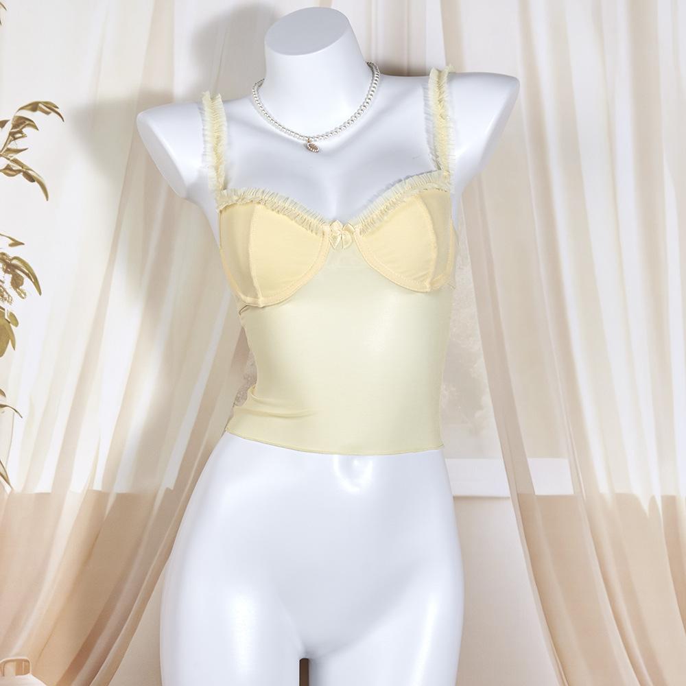 Sexy Lace Camisole Top For Summer New Vacation Base, Chest Revealing, Steel Ring, Chest Support, See Through Vest XL жовтий
Sexy Lace Camisole Top For Summer New Vacation Base, Chest Revealing, Steel Ring, Chest Support, See Through Vest XL жовтий