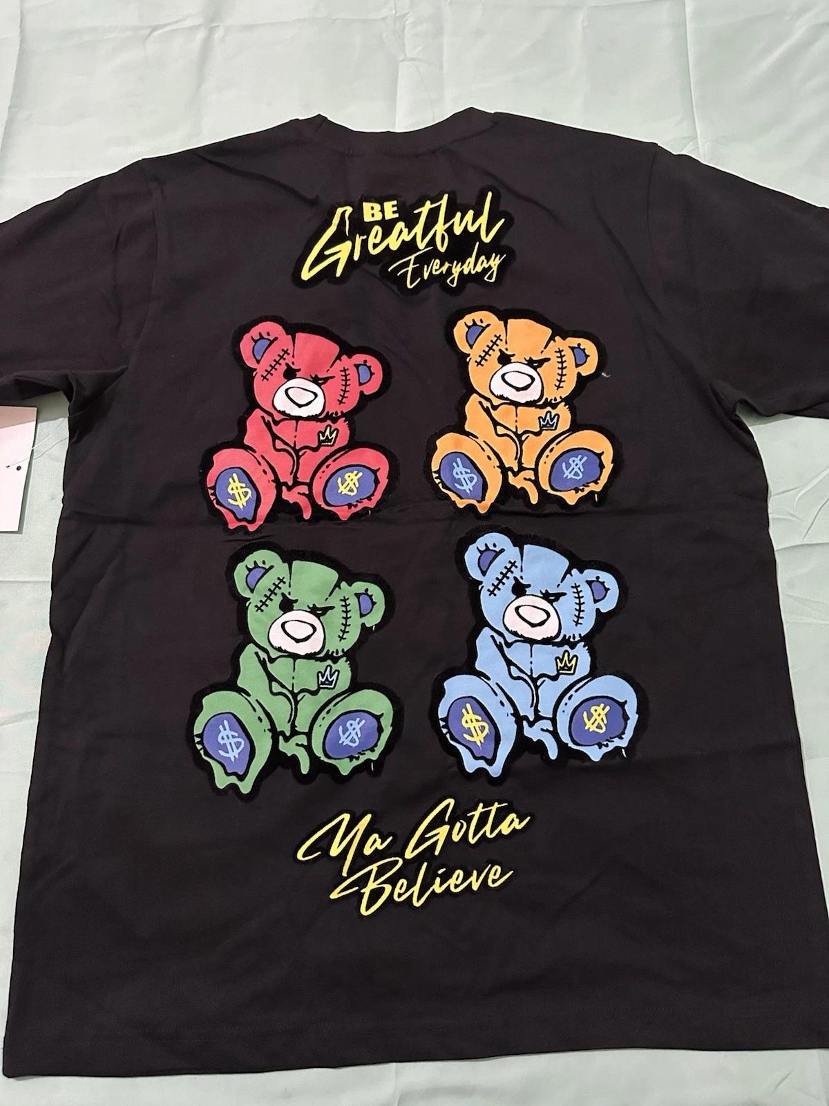 Four Colorful Teddy Be Grateful Everyday Black 100% Cotton T-shirt Mens Tees Top S
Four Colorful Teddy Be Grateful Everyday Black 100% Cotton T-shirt Mens Tees Top S