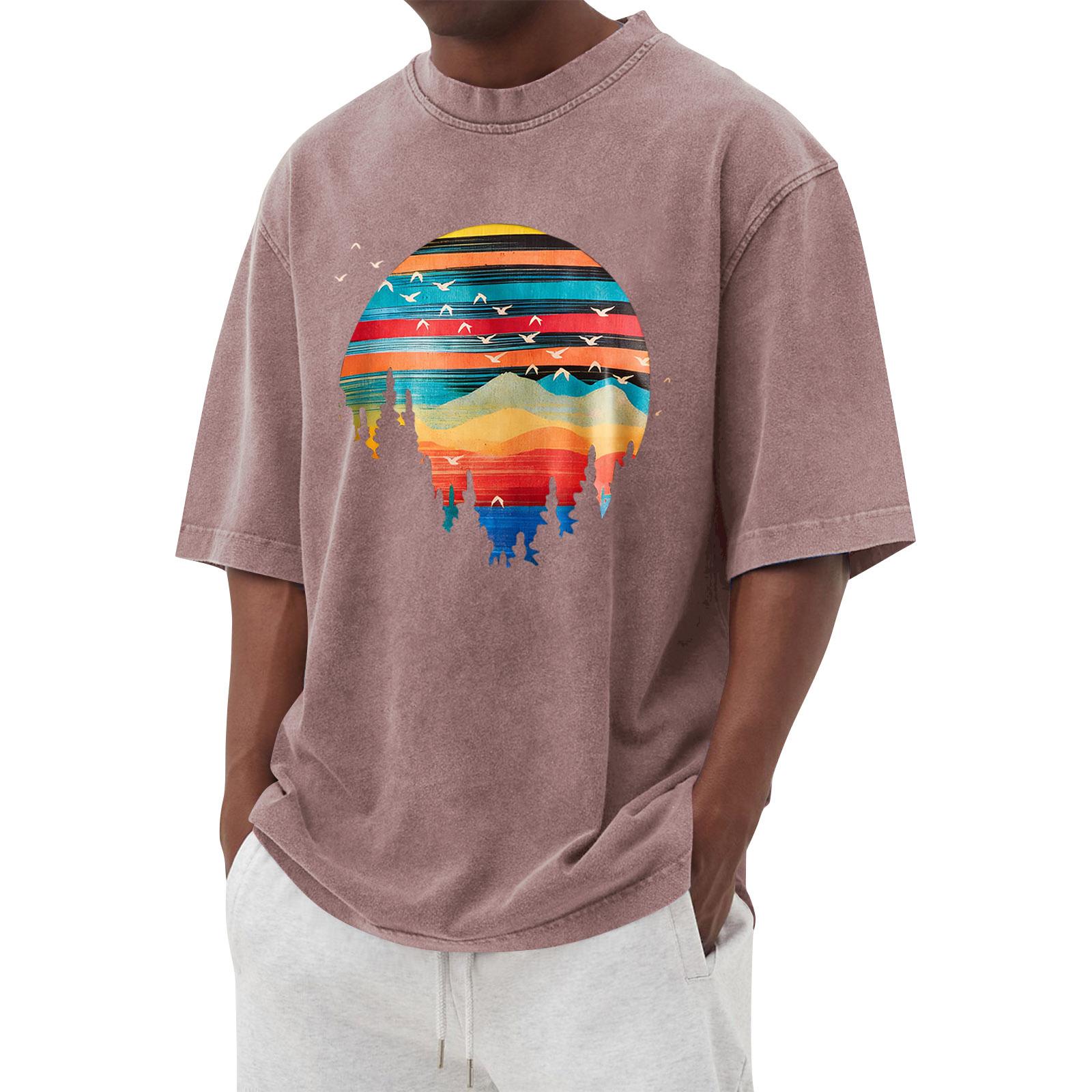 Men’s Crew Neck Short Sleeve T Shirt with Graphic Mountain and Forest Print Loose Fit Casual Top for Everyday Wear XXL
Men’s Crew Neck Short Sleeve T Shirt with Graphic Mountain and Forest Print Loose Fit Casual Top for Everyday Wear XXL