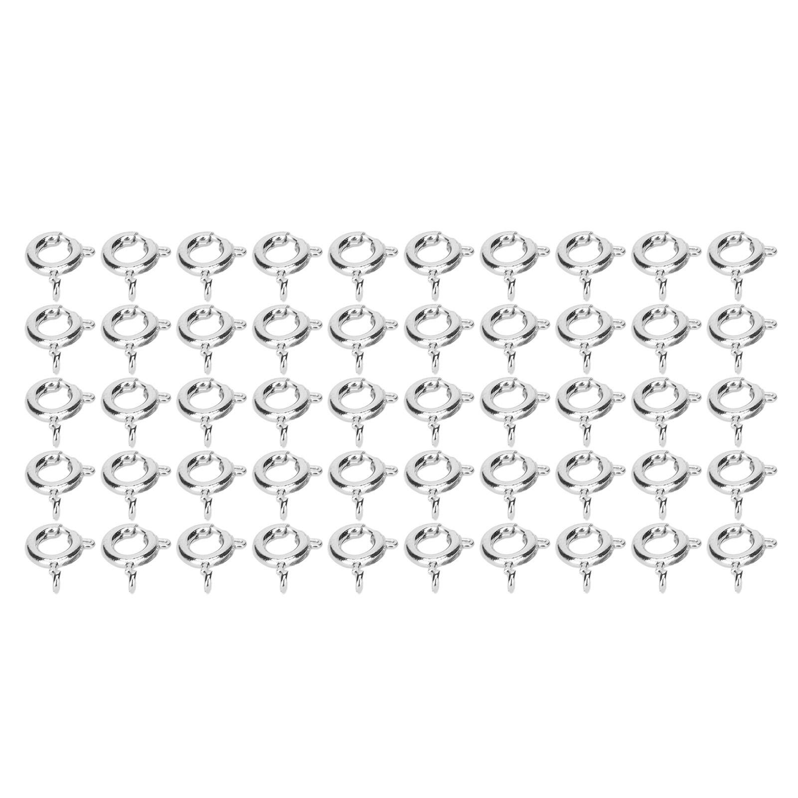 50 Pcs Spring Ring Clasps 6mm Diameter 1.5mm Hole Decorative Copper Round Clasps for Jewellery серебряный
50 Pcs Spring Ring Clasps 6mm Diameter 1.5mm Hole Decorative Copper Round Clasps for Jewellery серебряный