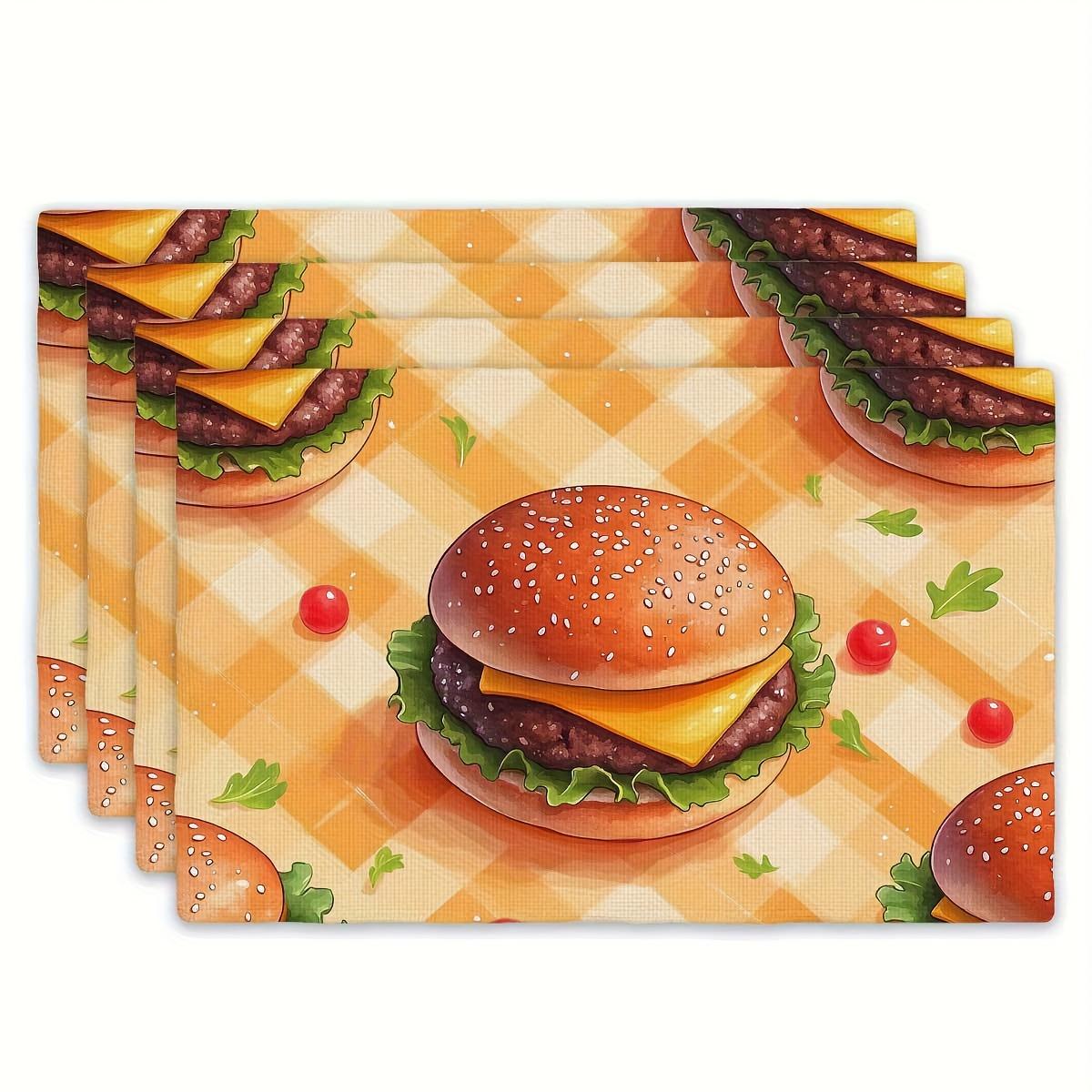 Cheeseburger Placemats Set of 4 Fast Food Theme Place Mats for Dining Table Kitchen Decor Washable Linen Like Tableware 4Pcs-30X45cm(12X18in
Cheeseburger Placemats Set of 4 Fast Food Theme Place Mats for Dining Table Kitchen Decor Washable Linen Like Tableware 4Pcs-30X45cm(12X18in