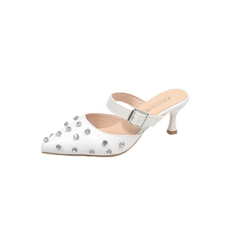 Rhinestone baotou half slippers women s outer wear 2025 spring and summer Korean new fashion pointed thin heel sandals thick heel sandals 35
Rhinestone baotou half slippers women s outer wear 2025 spring and summer Korean new fashion pointed thin heel sandals thick heel sandals 35