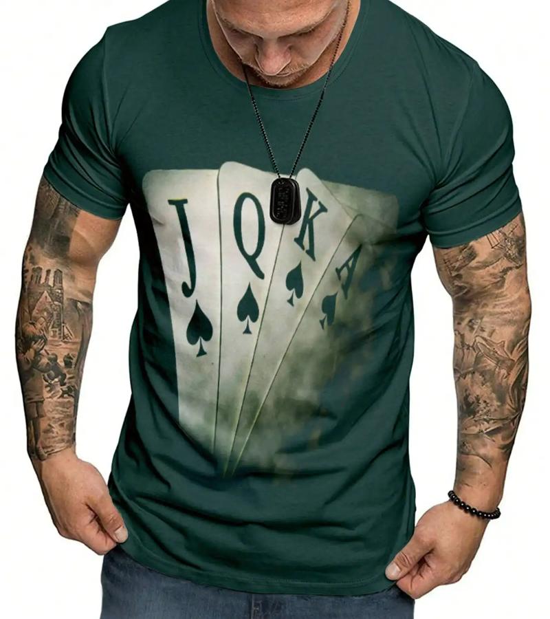 Модна чоловіча футболка Poker JQK 3d Футболка Oversize Футболка Вуличний одяг Повсякденна футболка з коротким рукавом Літній чоловічий одяг Топи XS
Модна чоловіча футболка Poker JQK 3d Футболка Oversize Футболка Вуличний одяг Повсякденна футболка з коротким рукавом Літній чоловічий одяг Топи XS