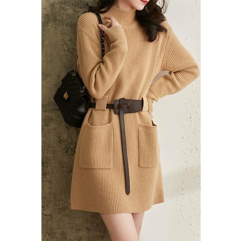 Вязаное платье миди с длинным рукавом в французском стиле для женской осени и зимы, однотонное, свободного кроя, с приталенной талией, платье-свитер S хаки
Вязаное платье миди с длинным рукавом в французском стиле для женской осени и зимы, однотонное, свободного кроя, с приталенной талией, платье-свитер S хаки