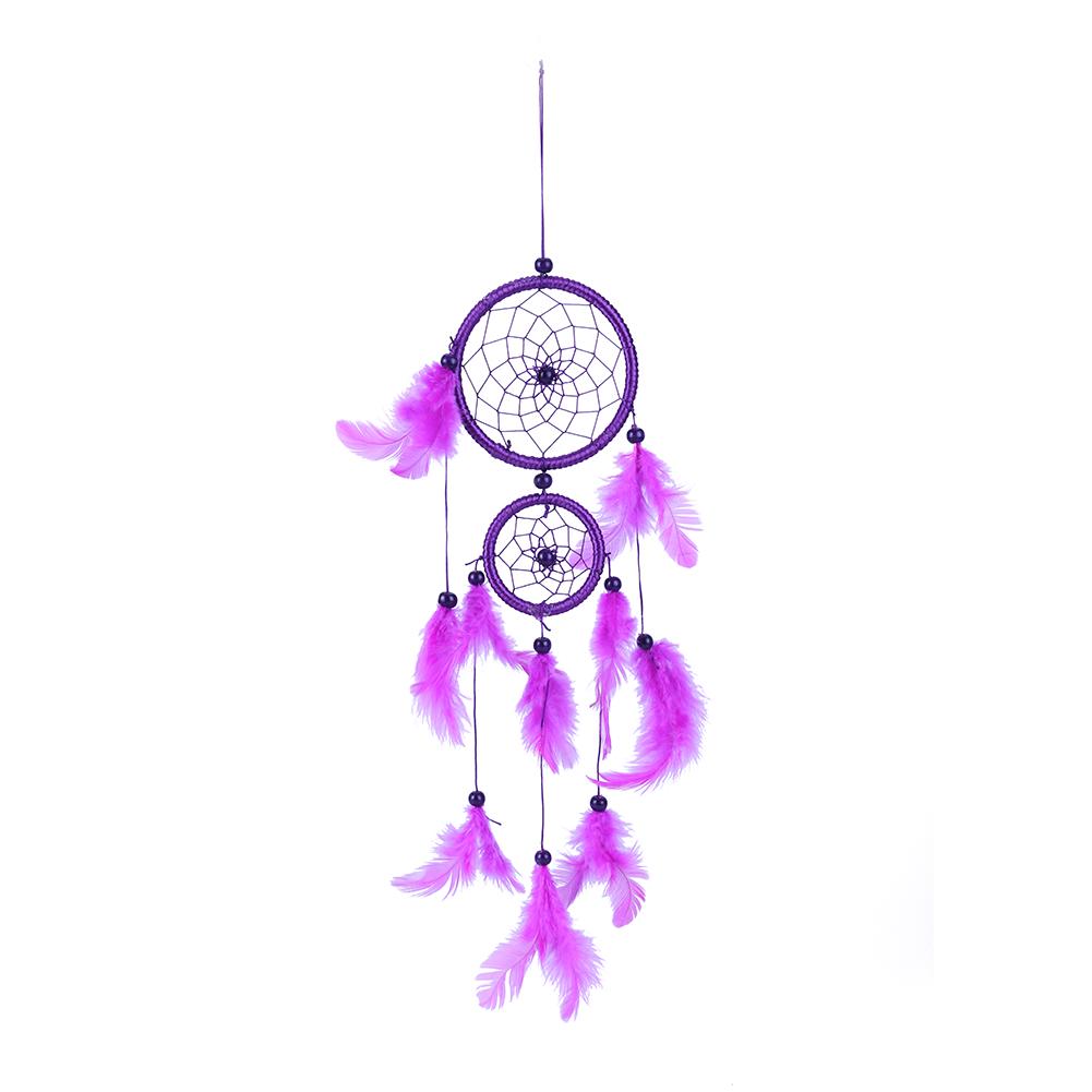 Double Ring Purple Dream Catcher Pendant Feather Wind Chime Handmade Art Crafts Romantic Creative Beautiful for Girlfriend Gift
Double Ring Purple Dream Catcher Pendant Feather Wind Chime Handmade Art Crafts Romantic Creative Beautiful for Girlfriend Gift
