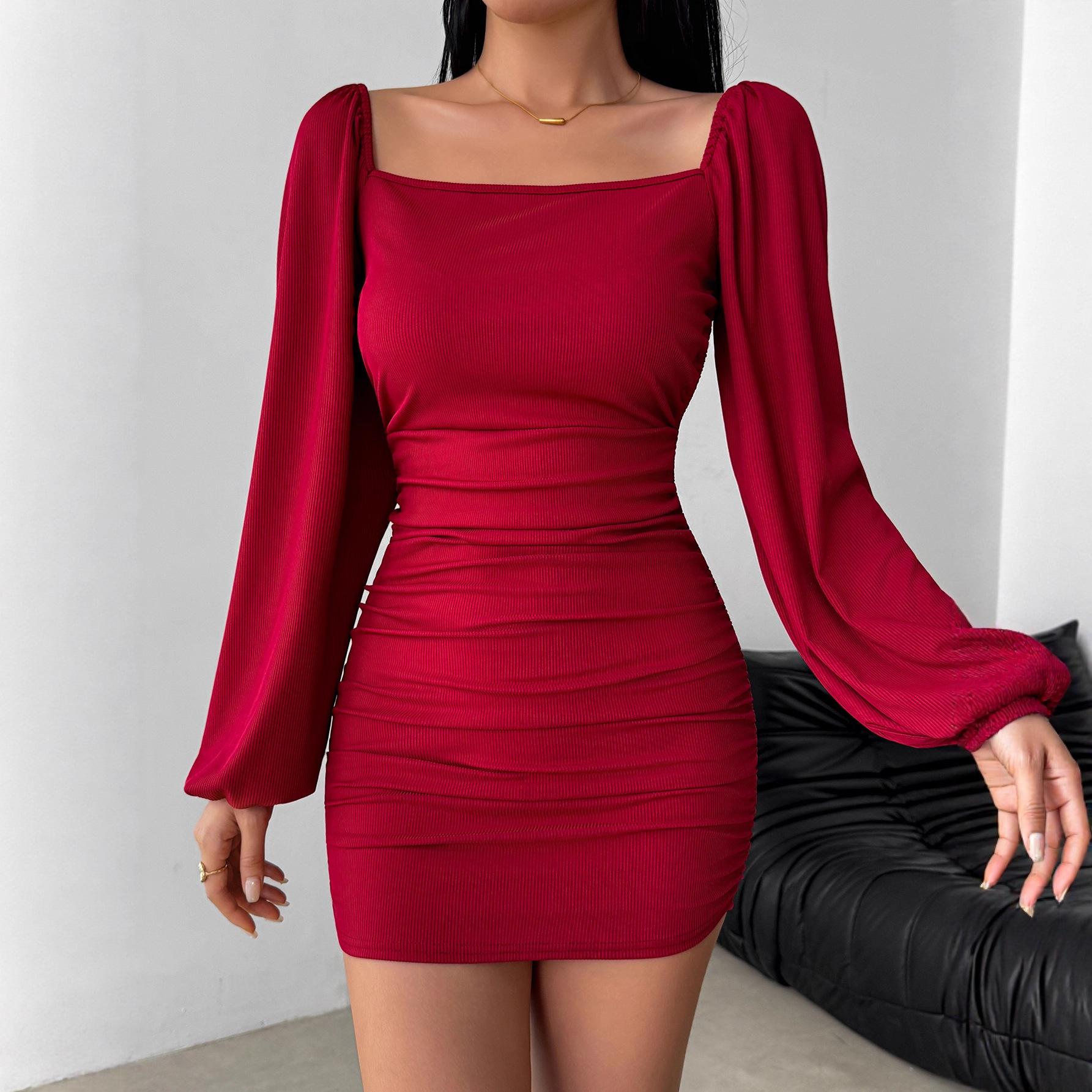 Women Evening Party Long Sleeve Square Collar Solid Color Bodycon Mini Package Hip Dress XS
Women Evening Party Long Sleeve Square Collar Solid Color Bodycon Mini Package Hip Dress XS