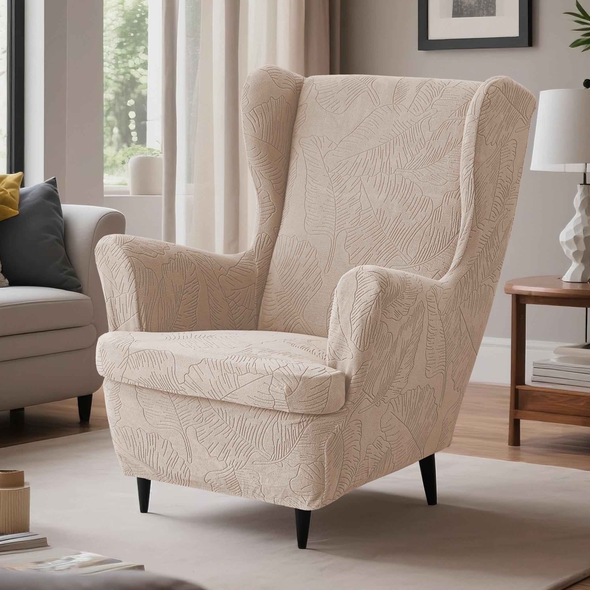 New 1set Wing Chair Covers with Seat Cushion Leaf Jacquard Relax Armchair Slipcover Non-Slip Single Sofa Cover Home Living Room
New 1set Wing Chair Covers with Seat Cushion Leaf Jacquard Relax Armchair Slipcover Non-Slip Single Sofa Cover Home Living Room