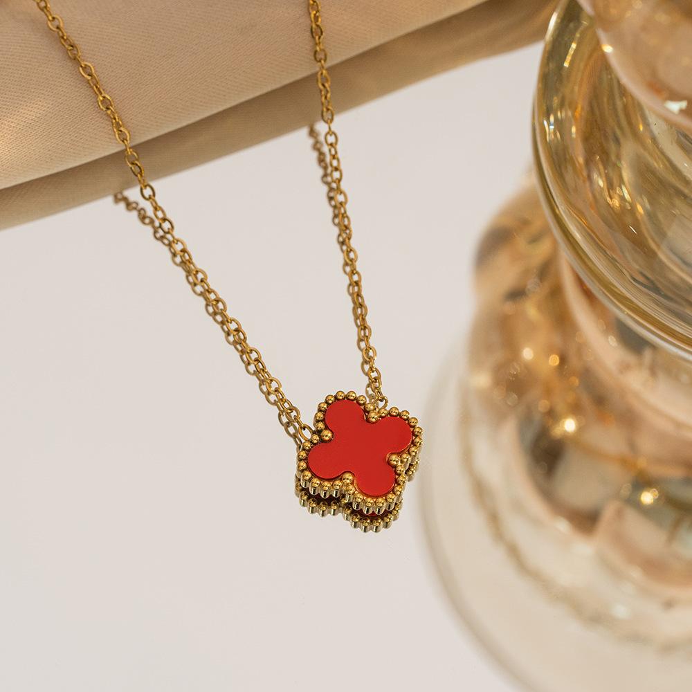 Ожерелье Lucky Clover с подвеской из титановой стали 18 карат, двустороннее ожерелье Beimu Design Clavicle Jewelry
Ожерелье Lucky Clover с подвеской из титановой стали 18 карат, двустороннее ожерелье Beimu Design Clavicle Jewelry