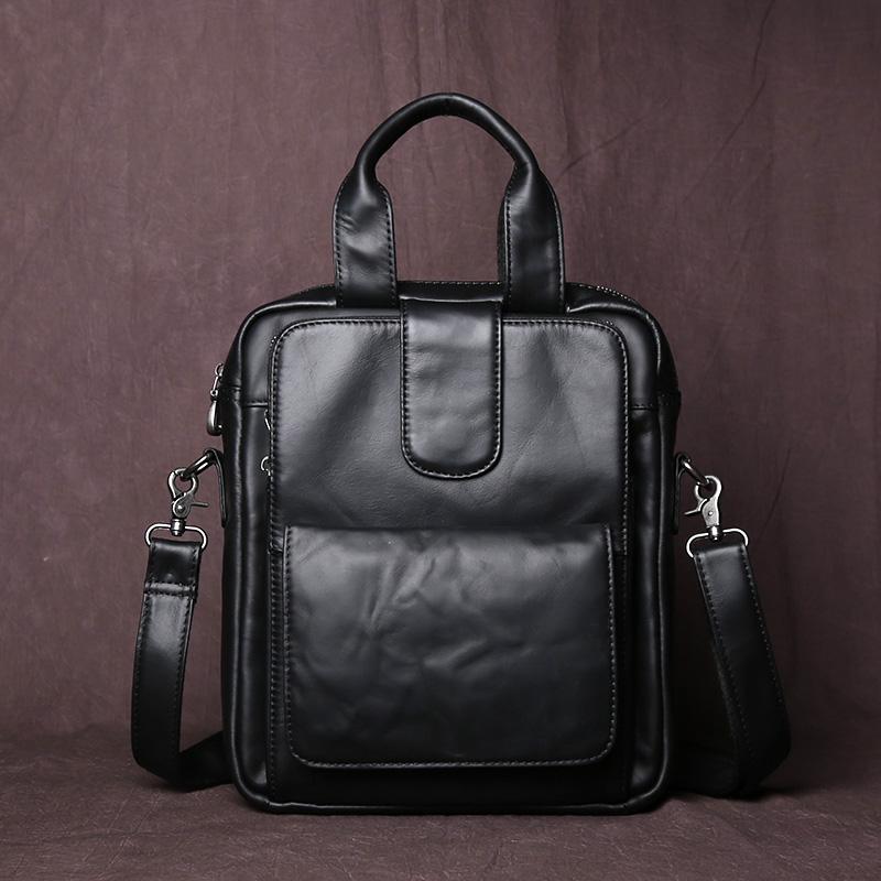 New Leather Men s Handbag Top Layer Cowhide Vertical Briefcase Retro Men s One-Shoulder Messenger Bag 12 Inch Ipad Bag NZPJ чорний
New Leather Men s Handbag Top Layer Cowhide Vertical Briefcase Retro Men s One-Shoulder Messenger Bag 12 Inch Ipad Bag NZPJ чорний