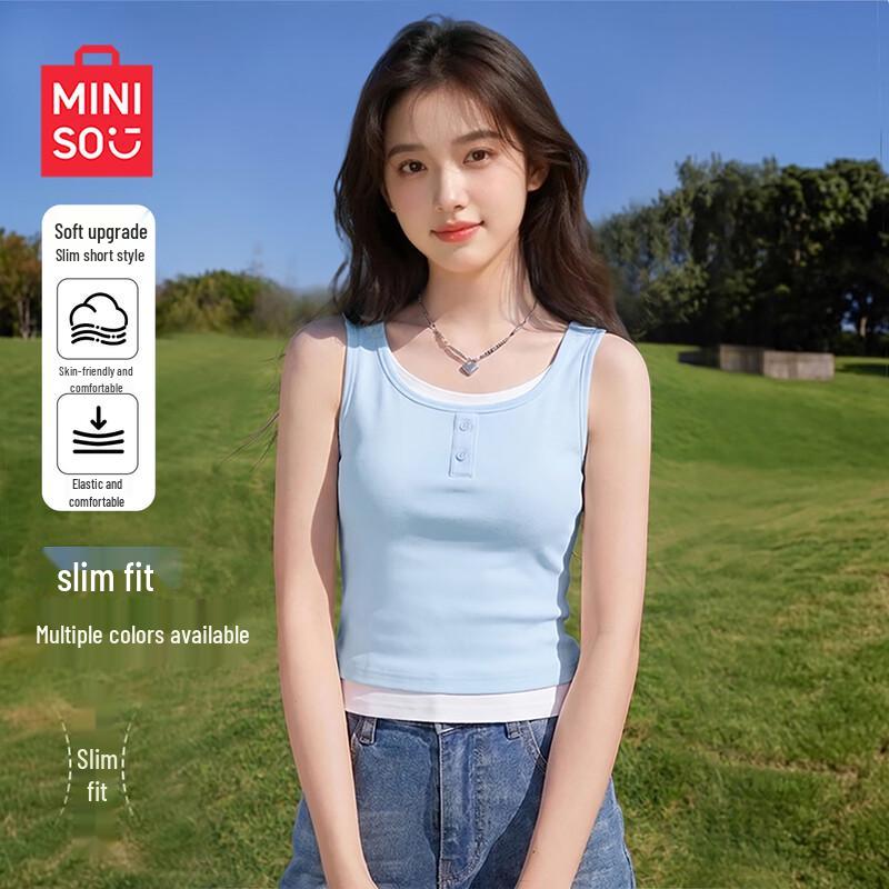 MINISO Women s Summer Fake Two-Piece Sleeveless Tank Top L (110-125 lbs)
MINISO Women s Summer Fake Two-Piece Sleeveless Tank Top L (110-125 lbs)