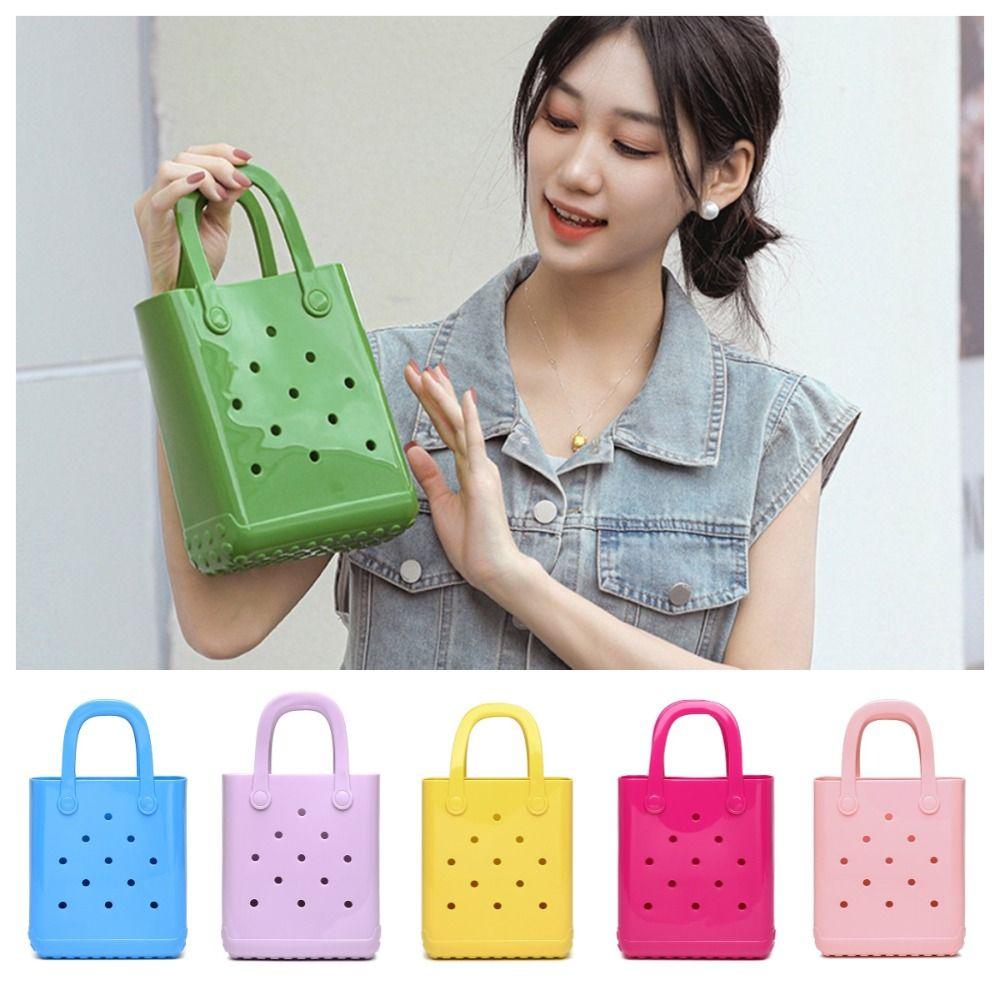 Leisure PVC Handbags with Hole DIY Candy Colored Handbags Jelly Tote Bag Vacation сірий
Leisure PVC Handbags with Hole DIY Candy Colored Handbags Jelly Tote Bag Vacation сірий