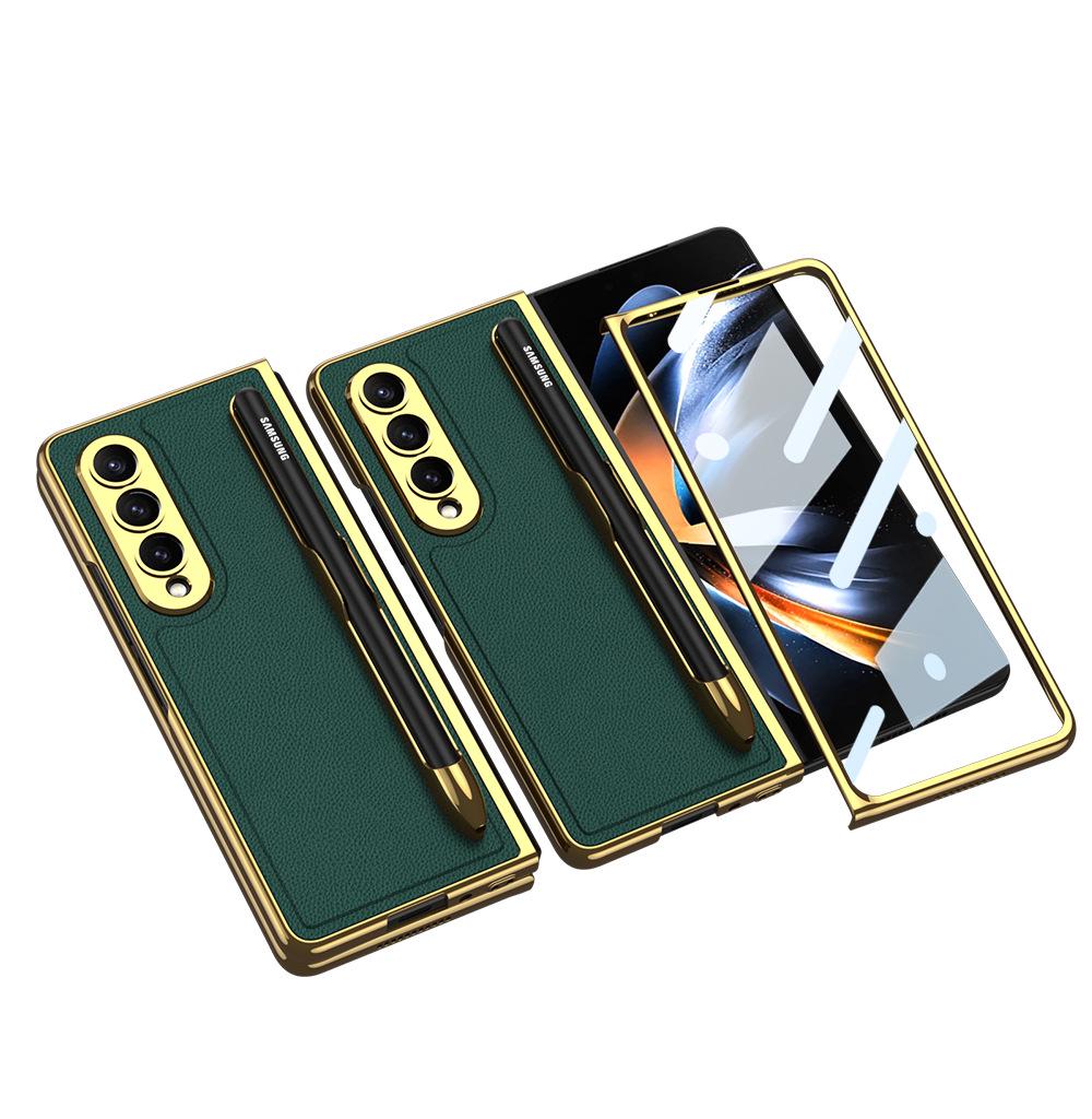 Samsung Z Fold 4 Pen Slot Leather Phone Case with Electroplated Finish and Camera Protection Single Case without Pen
Samsung Z Fold 4 Pen Slot Leather Phone Case with Electroplated Finish and Camera Protection Single Case without Pen