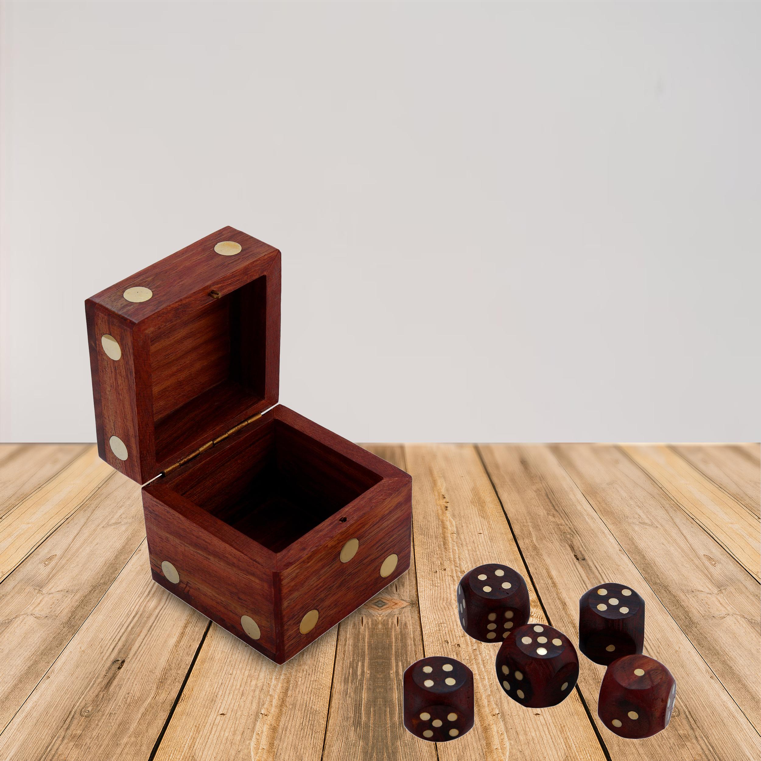 Shriji Crafts деревянная коробка для игральных костей с местом для хранения 5 игральных костей для украшения, игр, для детей и взрослых
Shriji Crafts деревянная коробка для игральных костей с местом для хранения 5 игральных костей для украшения, игр, для детей и взрослых