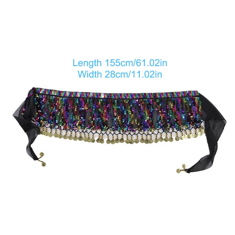 Boho Bellydance Hip Scarf W/Dangling Sequins Sequins Hip Scarf Dance Performance Clothing Jazz Dance Accessories Show Costumes A6
Boho Bellydance Hip Scarf W/Dangling Sequins Sequins Hip Scarf Dance Performance Clothing Jazz Dance Accessories Show Costumes A6