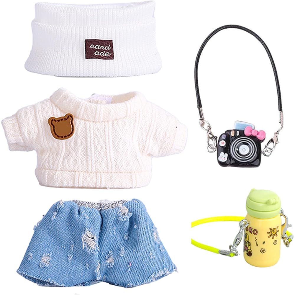 FTADI Doll Clothing Set Cute Fashion Knit Sweater 15-17cm with Camera and Water Bottle Gray
FTADI Doll Clothing Set Cute Fashion Knit Sweater 15-17cm with Camera and Water Bottle Gray