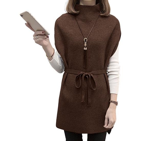 2Pcs/Set Turtleneck Long Sleeve Side Split Hem Belt Mid-Length Vest Blouse Set Women Autumn Winter Solid Color Sweater Vest Pullover Set M кавовий
2Pcs/Set Turtleneck Long Sleeve Side Split Hem Belt Mid-Length Vest Blouse Set Women Autumn Winter Solid Color Sweater Vest Pullover Set M кавовий