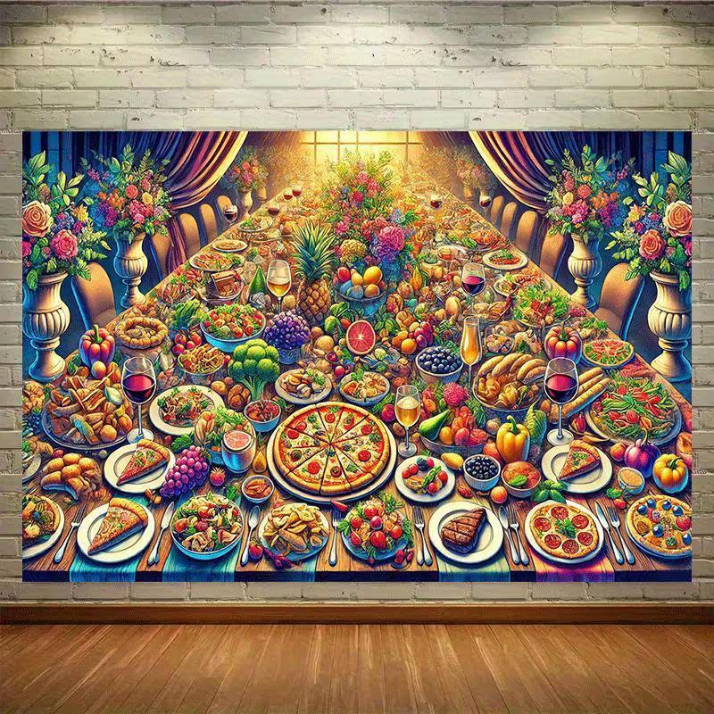 2D Dinner Party Feast Backdrop Lavish Meal Photography Background 47.2x31.5inch/120*80cm
2D Dinner Party Feast Backdrop Lavish Meal Photography Background 47.2x31.5inch/120*80cm