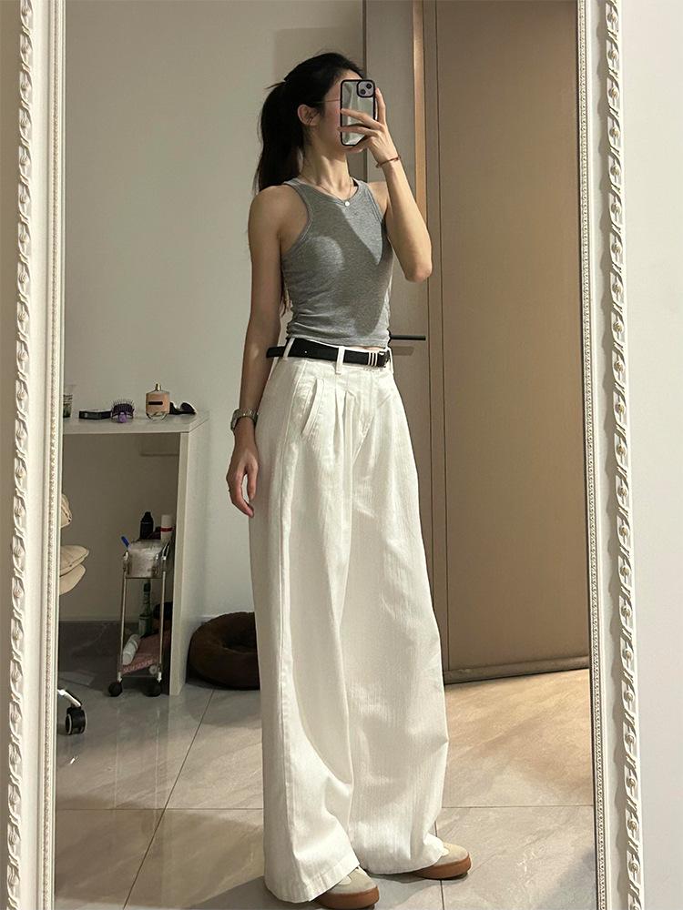 Women s High-Waisted Wide-Leg White Jeans - Spring/Autumn 2025 Collection, Petite Pleated Straight-Fit, Floor-Length Pants S
Women s High-Waisted Wide-Leg White Jeans - Spring/Autumn 2025 Collection, Petite Pleated Straight-Fit, Floor-Length Pants S