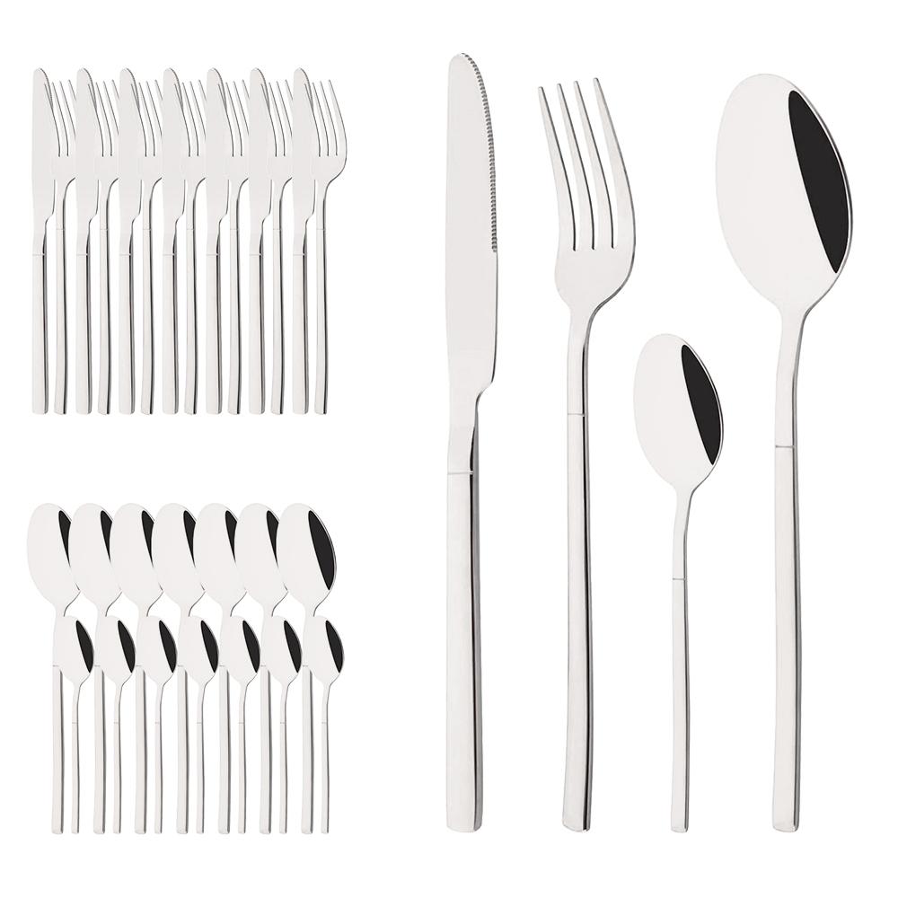 32Pcs Rainbow Dinnerware Stainless Steel Cutlery Set Western Knife Fork Spoon Dinner Flatware Set Kitchen Silverware Tableware серебряный
32Pcs Rainbow Dinnerware Stainless Steel Cutlery Set Western Knife Fork Spoon Dinner Flatware Set Kitchen Silverware Tableware серебряный