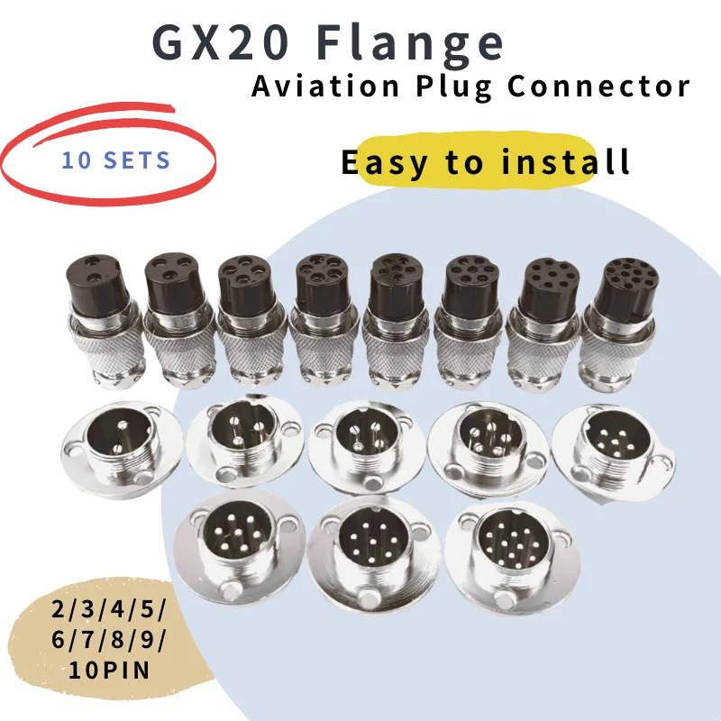 10Sets GX20 High Quality Electrical Connector With Flange 2/3/4/5/6/7/8/9/10/12 Pins Core Aviation Electrical Plug Sockets 250V
10Sets GX20 High Quality Electrical Connector With Flange 2/3/4/5/6/7/8/9/10/12 Pins Core Aviation Electrical Plug Sockets 250V