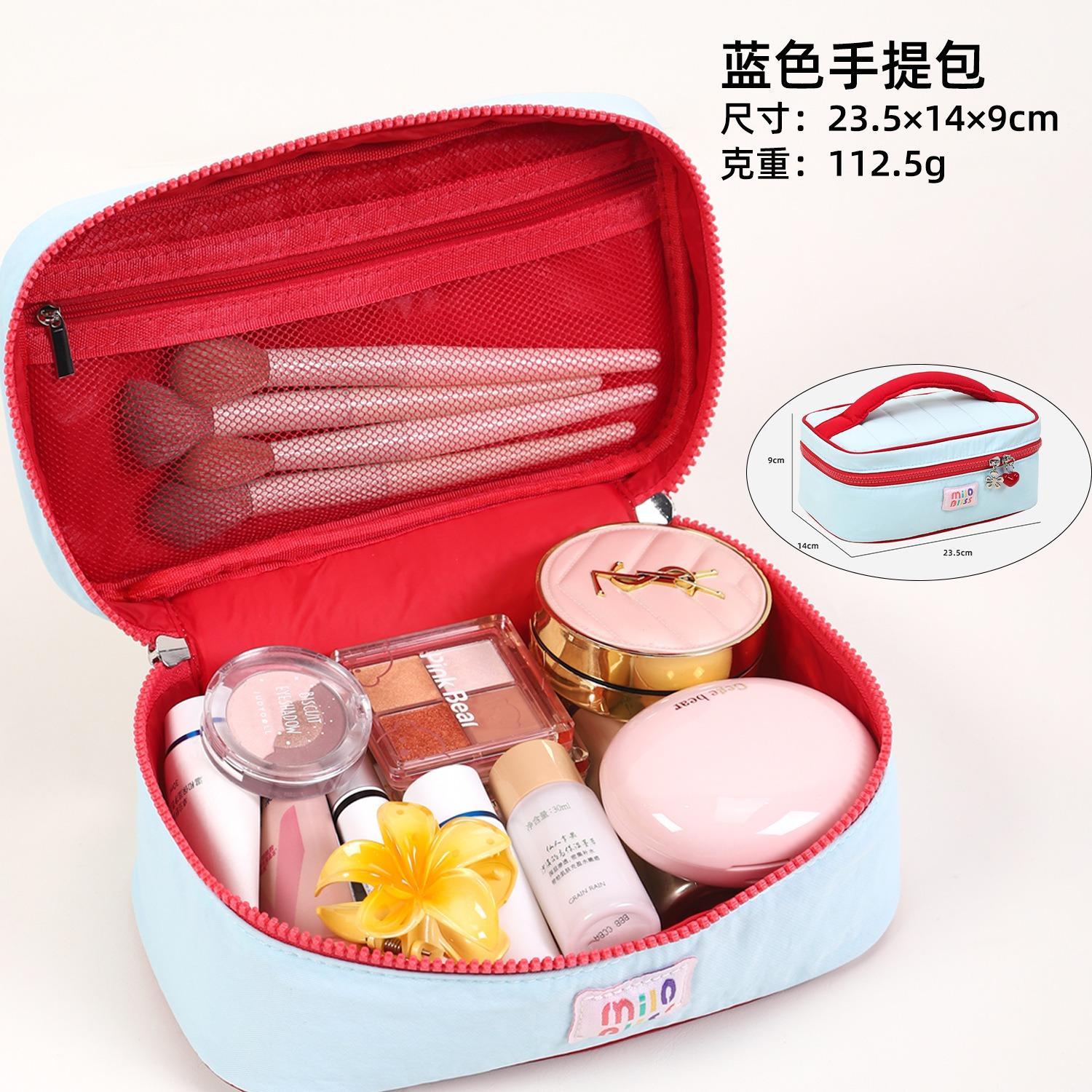 Customized Ins style Korean style high-value handheld makeup bag, cute color blocking, large capacity portable skincare makeup b синий
Customized Ins style Korean style high-value handheld makeup bag, cute color blocking, large capacity portable skincare makeup b синий