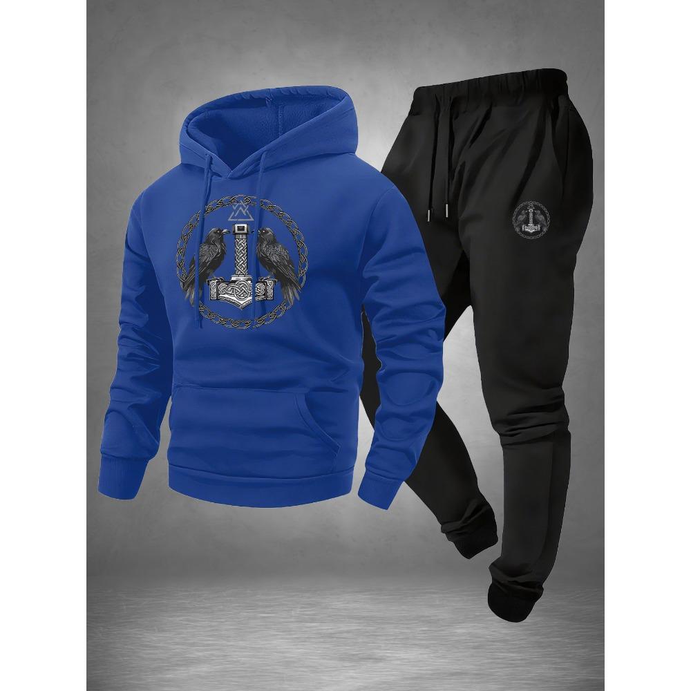 Men s Fashion Printed Hooded Sweatshirt and Sweatpants Set, Autumn and Winter Casual Sports Two-piece Set S
Men s Fashion Printed Hooded Sweatshirt and Sweatpants Set, Autumn and Winter Casual Sports Two-piece Set S