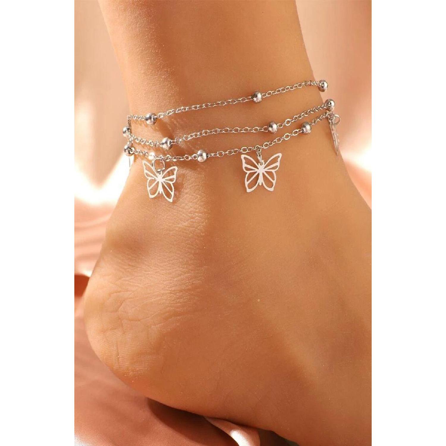 Серебряный браслет с цепочкой и цепочкой в виде бабочки
Серебряный браслет с цепочкой и цепочкой в виде бабочки