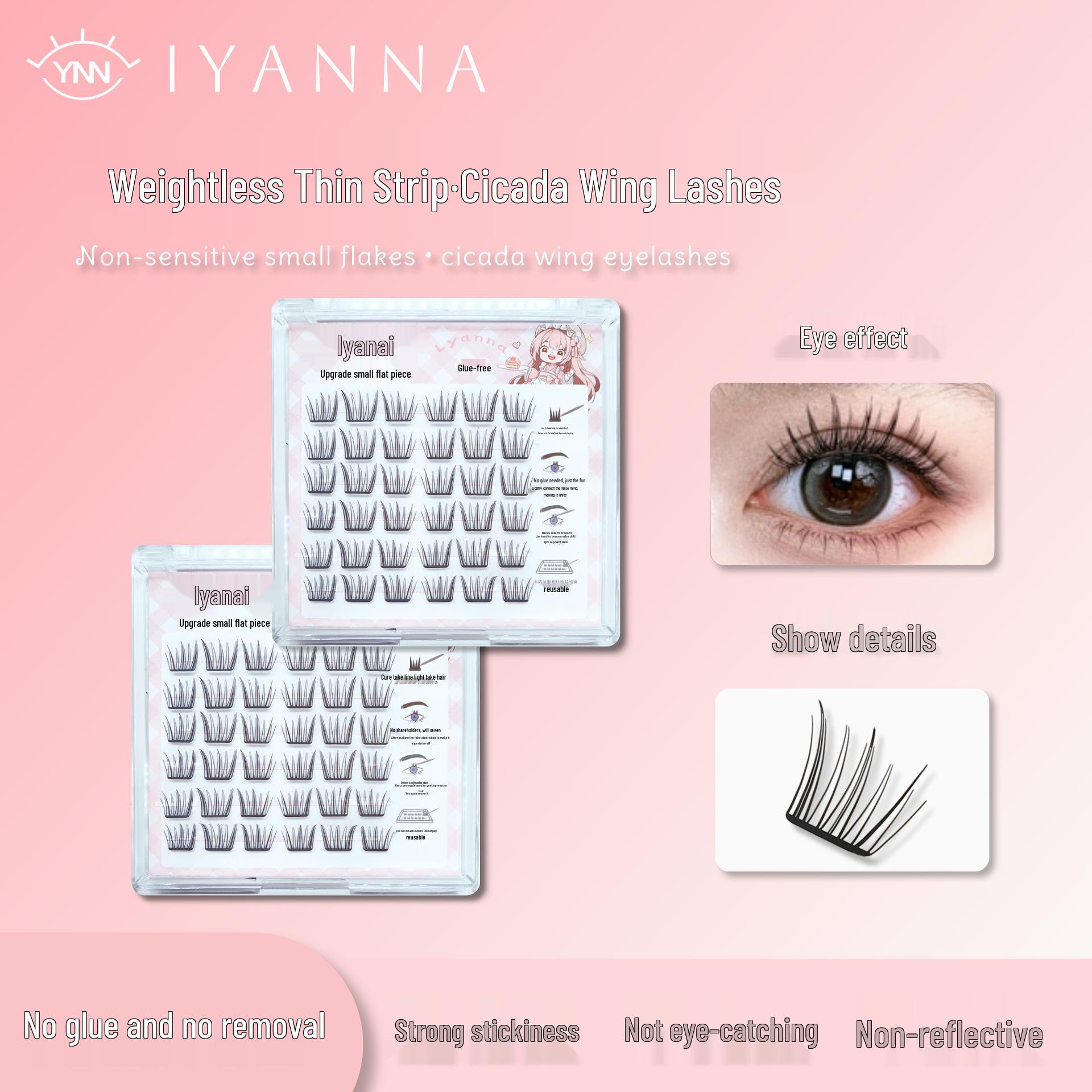 Yi Yan Na Self-Adhesive False Eyelashes - Lightweight, No-Glue, Wind-Resistant, Removable, Segmented Cicada Wing Design
Yi Yan Na Self-Adhesive False Eyelashes - Lightweight, No-Glue, Wind-Resistant, Removable, Segmented Cicada Wing Design