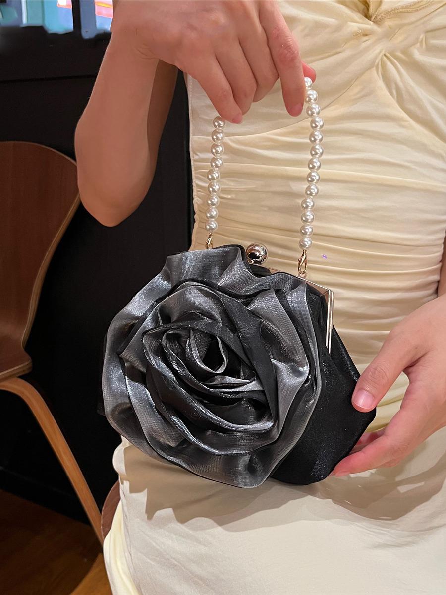Vintage Pearl Chain Satin Rose Evening Clutch Design Dinner Party Wedding Flower Purse White/Black Bridal Banquet Handbags Prom about21x5x19cm чёрный
Vintage Pearl Chain Satin Rose Evening Clutch Design Dinner Party Wedding Flower Purse White/Black Bridal Banquet Handbags Prom about21x5x19cm чёрный