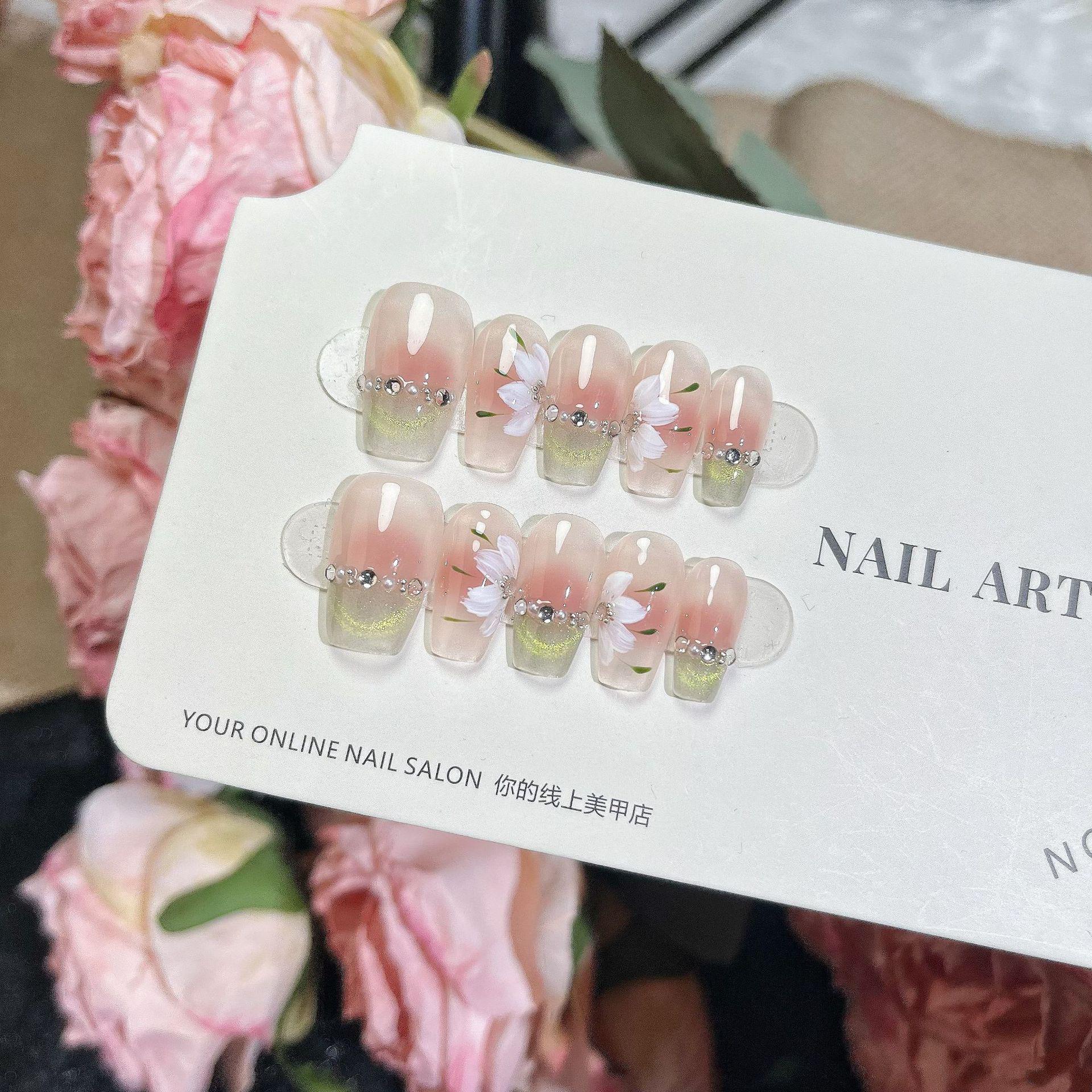 Green Elf Cat Eye Ice Flower Handmade Light Therapy Removable Wearable Nails - Daily Style Hot Item. Small
Green Elf Cat Eye Ice Flower Handmade Light Therapy Removable Wearable Nails - Daily Style Hot Item. Small