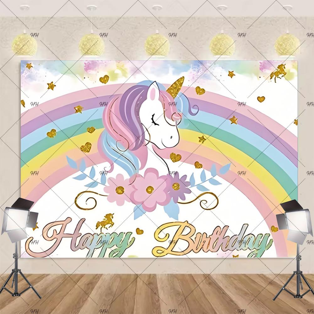 Cartoon Rainbow Unicorn Theme Princess Birthday Party Decoration Background Baby Shower Backdrop Photozone Studio Prophoot Props 120X90CM
Cartoon Rainbow Unicorn Theme Princess Birthday Party Decoration Background Baby Shower Backdrop Photozone Studio Prophoot Props 120X90CM