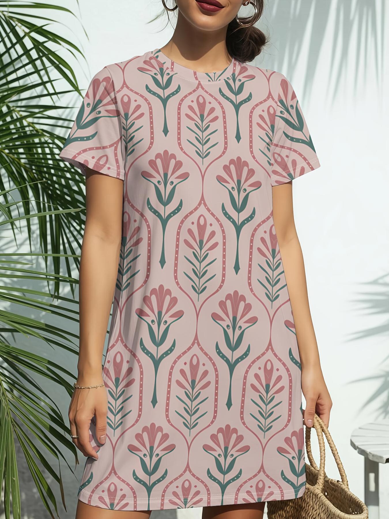 Pink Tiles Women s Short Sleeve T-Shirt Dress - Crew Neck Short Sleeve Smock Dress with Pink Print. Spring Summer Casual Blouse Dress Suitable for Dai 5XL дубильная кора
Pink Tiles Women s Short Sleeve T-Shirt Dress - Crew Neck Short Sleeve Smock Dress with Pink Print. Spring Summer Casual Blouse Dress Suitable for Dai 5XL дубильная кора