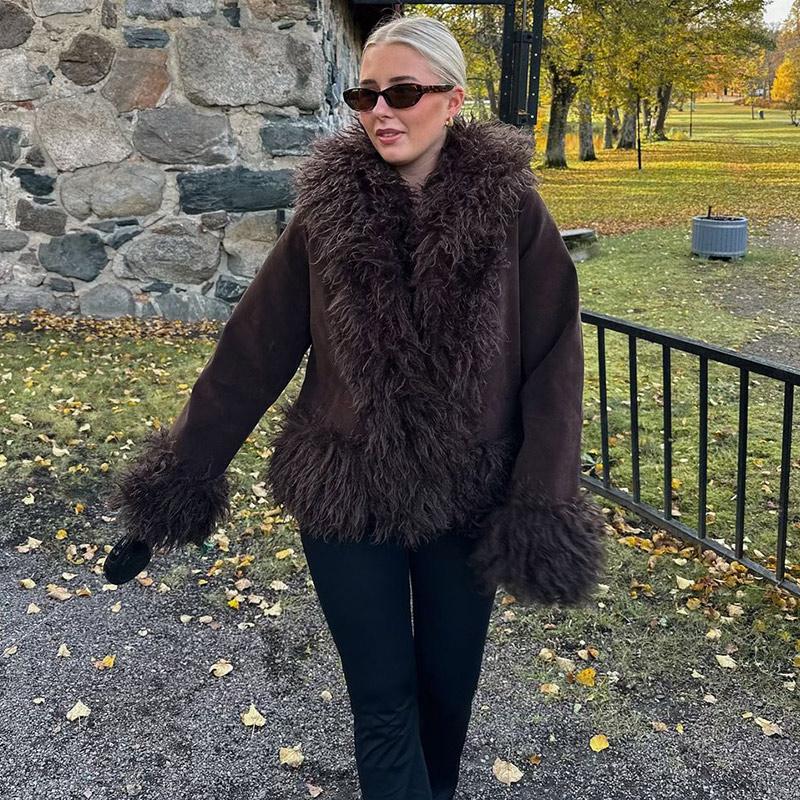 Women Luxury Thicken Plush Jacket Lapel Long Sleeve Patchwork Faux Fur Coat Autumn Winter Fashion Outerwear Loose Warm S коричневый
Women Luxury Thicken Plush Jacket Lapel Long Sleeve Patchwork Faux Fur Coat Autumn Winter Fashion Outerwear Loose Warm S коричневый