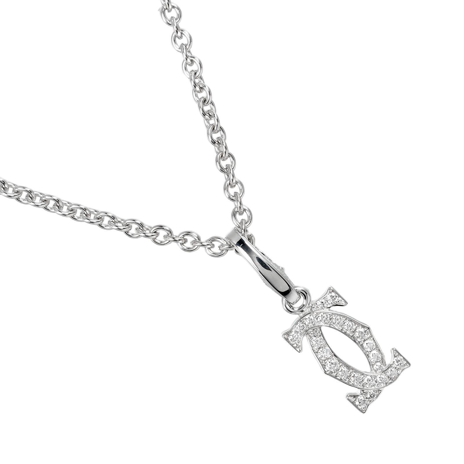 CARTIER 2C Charm Necklace K18 white gold/diamond 10.37g Women Used
CARTIER 2C Charm Necklace K18 white gold/diamond 10.37g Women Used