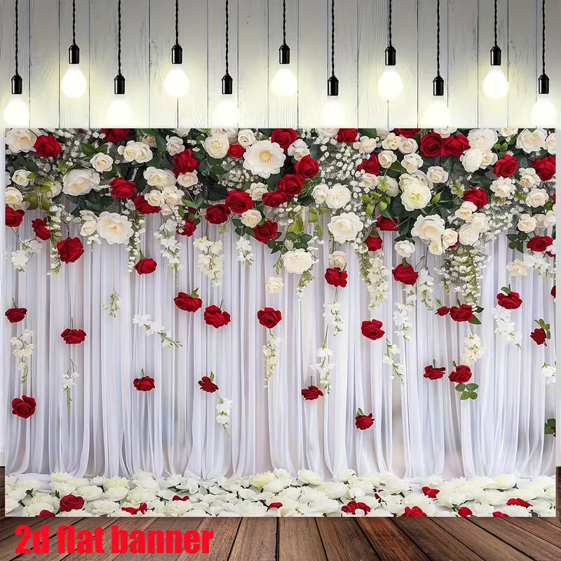 2D Wedding Floral Backdrop Red White Roses Curtain Party Background 47.2x31.5inch/120*80cm
2D Wedding Floral Backdrop Red White Roses Curtain Party Background 47.2x31.5inch/120*80cm