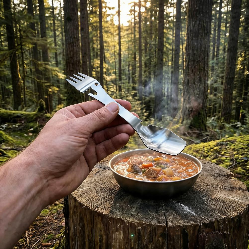 Stainless Steel Bottle Opener Wrench Durable Blades Wrench Spork Fork Spoon Picnic срібний
Stainless Steel Bottle Opener Wrench Durable Blades Wrench Spork Fork Spoon Picnic срібний