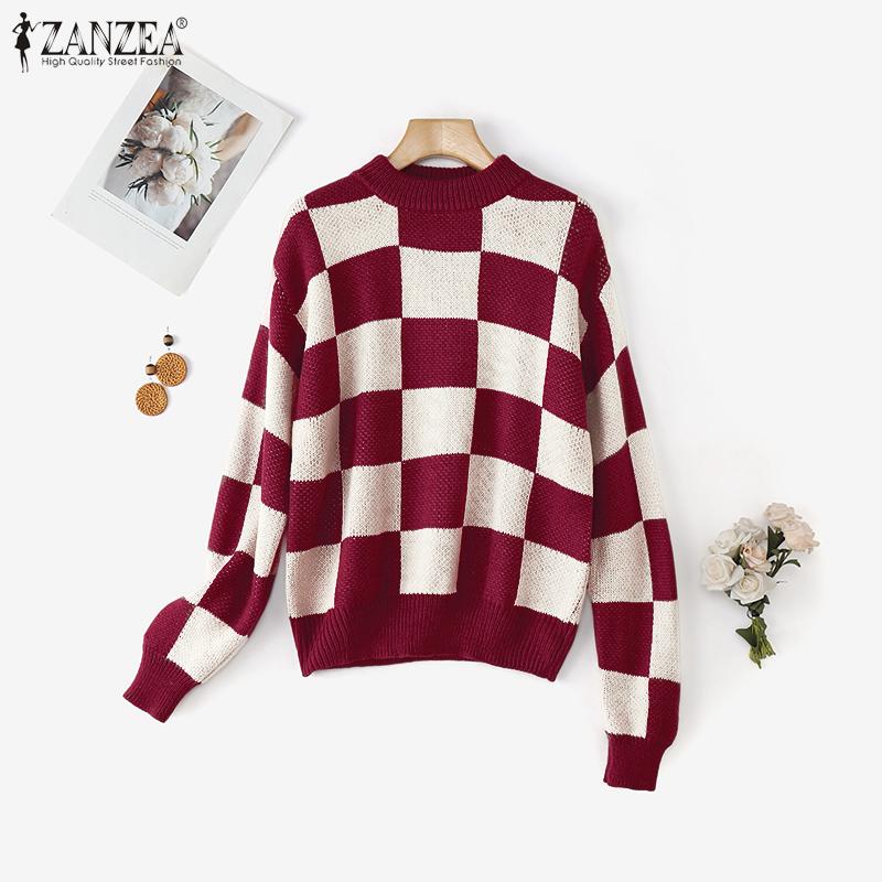 ZANZEA Осень Зима Женские Свитеры Пуловеры с Круглым Вырезом и Длинным Рукавом в Клетку L вино красного
ZANZEA Осень Зима Женские Свитеры Пуловеры с Круглым Вырезом и Длинным Рукавом в Клетку L вино красного