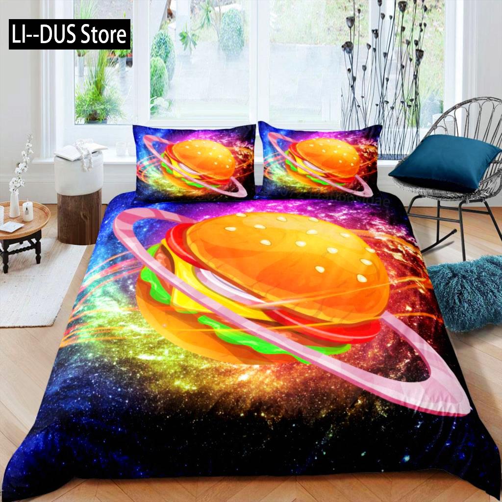 Hamburger Duvet Cover Set Meat Cheese Comforter Cover Fast Food Theme Bedding Set Cartoon Hamburg Pattern Quilt Cover For Kids 135x200cm
Hamburger Duvet Cover Set Meat Cheese Comforter Cover Fast Food Theme Bedding Set Cartoon Hamburg Pattern Quilt Cover For Kids 135x200cm