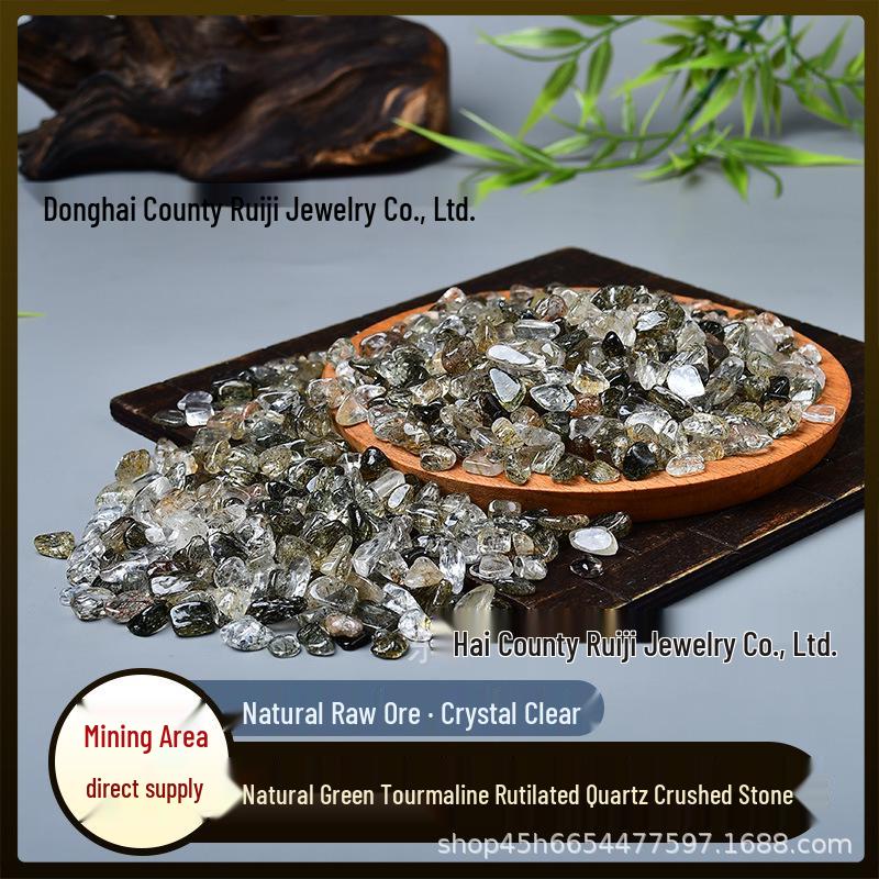 Green Tourmaline Rutilated Quartz Crushed Stone for Aquarium, Landscaping, and Gardening Decoration 7-9mm 100g
Green Tourmaline Rutilated Quartz Crushed Stone for Aquarium, Landscaping, and Gardening Decoration 7-9mm 100g