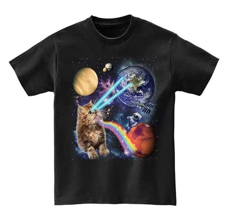 2026 Summer Mens Kitten Shooting Laser Rainbow Space Galaxy Printed Round Neck Short Sleeve Neutral 100 Cotton Soft Tshirt 4XL
2026 Summer Mens Kitten Shooting Laser Rainbow Space Galaxy Printed Round Neck Short Sleeve Neutral 100 Cotton Soft Tshirt 4XL