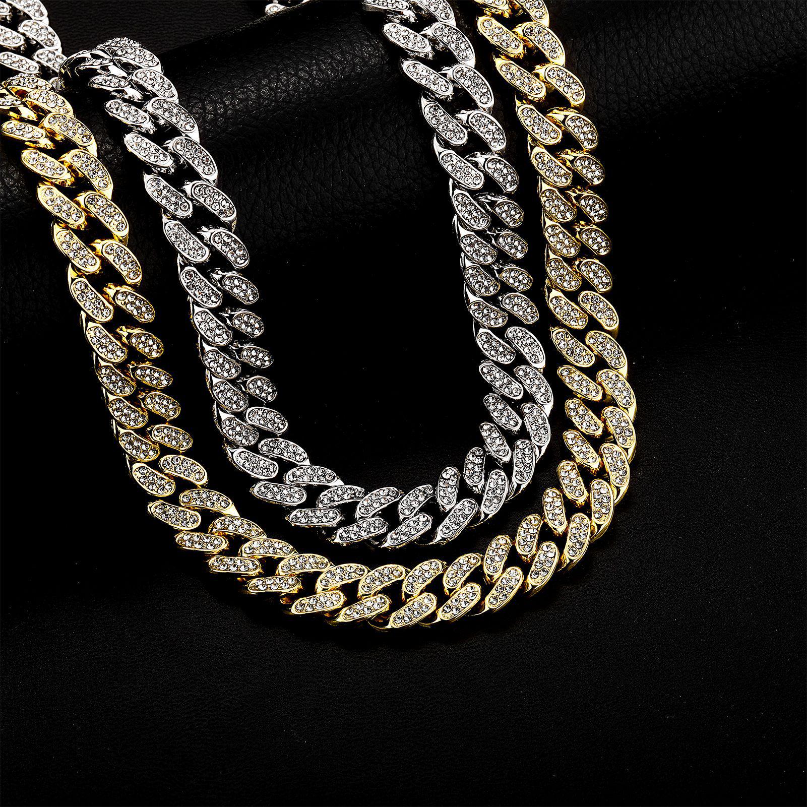 European-American Hip Hop Alloy Rhinestone Men s Cuban Necklace - 12mm/20mm Gold 12mm 7 inch
European-American Hip Hop Alloy Rhinestone Men s Cuban Necklace - 12mm/20mm Gold 12mm 7 inch