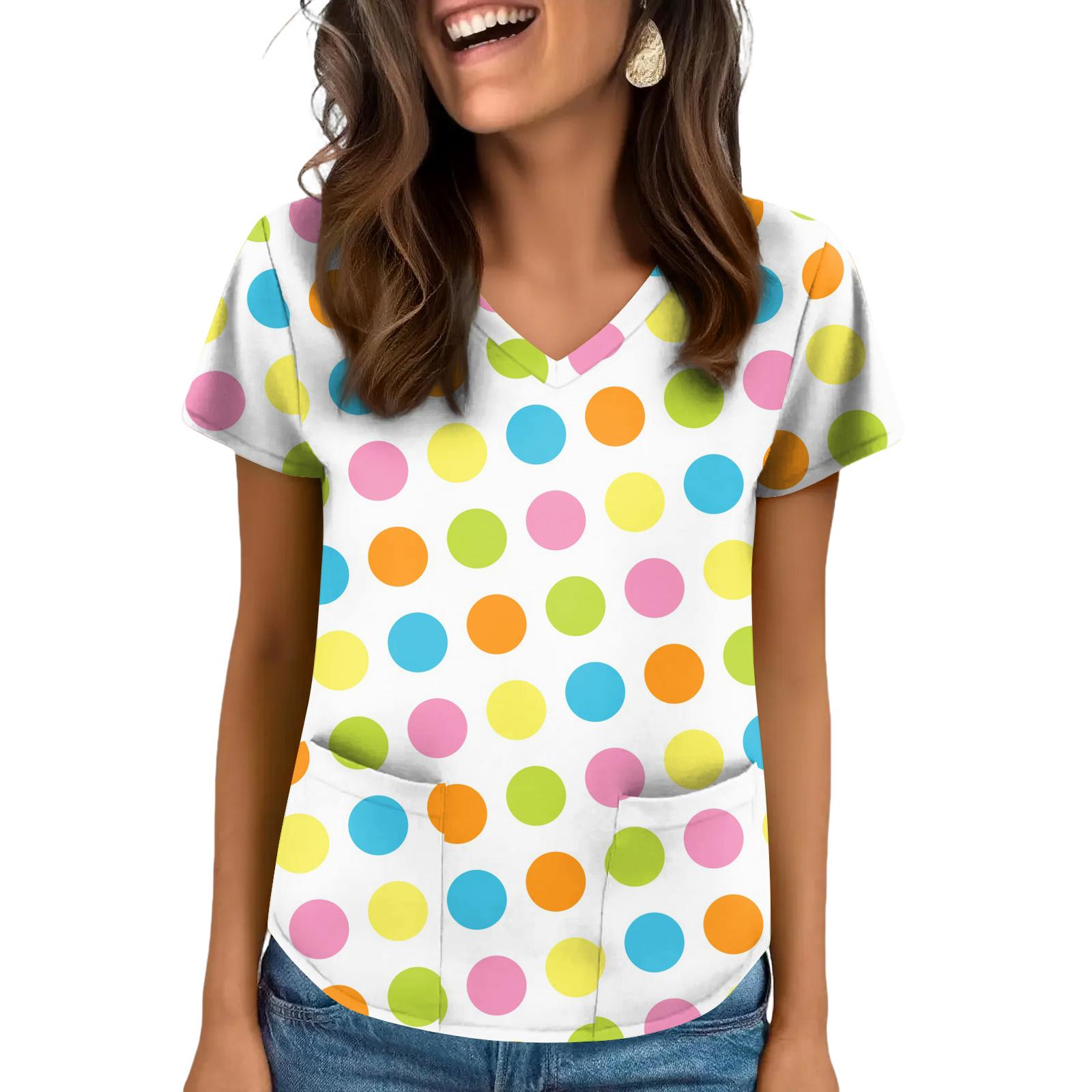 Women s V-Neck Easter Print Short-Sleeve Pocket Top With Side Slit L
Women s V-Neck Easter Print Short-Sleeve Pocket Top With Side Slit L