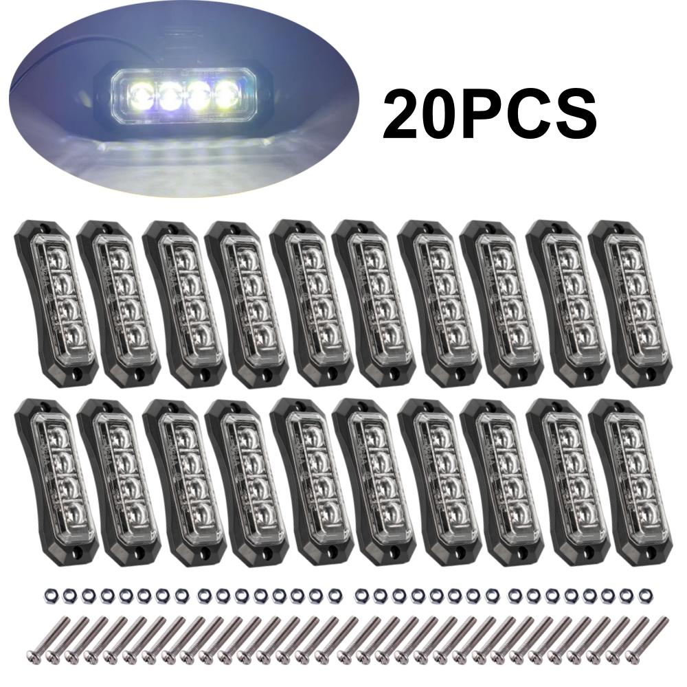 20PCS 4 LED Trailer Side Lights Dark Smoked Lens Truck Sidelight LED Clearance Lights For Trucks 12v 24v
20PCS 4 LED Trailer Side Lights Dark Smoked Lens Truck Sidelight LED Clearance Lights For Trucks 12v 24v