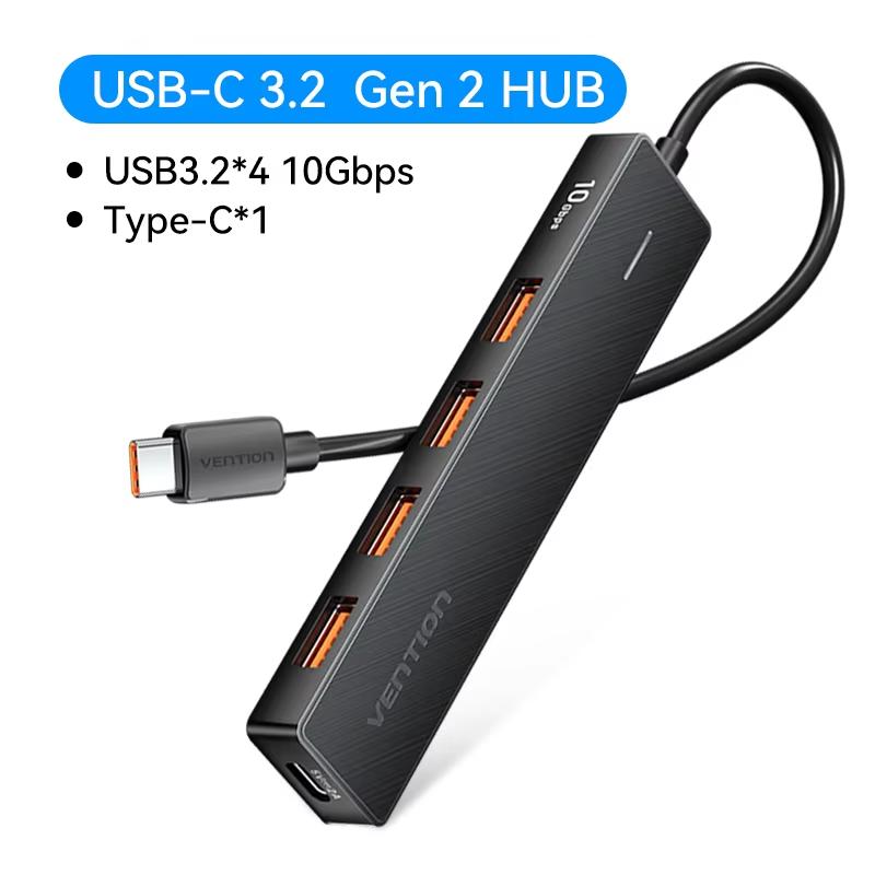 Vention USB 3.2 Gen2 HUB 5 Ports Splitter 10Gbps USB A Type C HUB Multiport Adapter for MacBook iPad Laptop Expansion PC Desktop
Vention USB 3.2 Gen2 HUB 5 Ports Splitter 10Gbps USB A Type C HUB Multiport Adapter for MacBook iPad Laptop Expansion PC Desktop