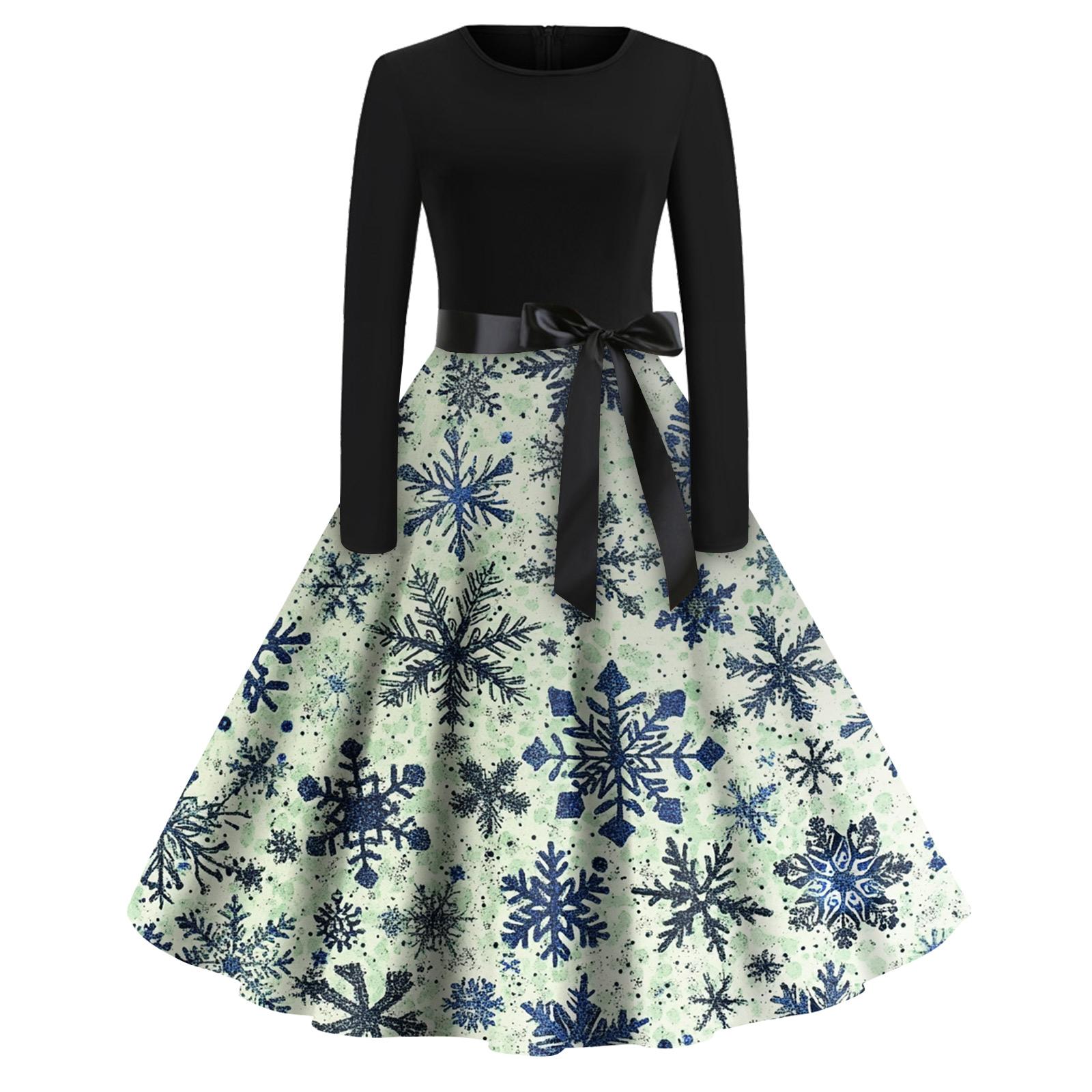 Сукня-кльош із різдвяним принтом для жінок. Повсякденні сукні з довгими рукавами M
Сукня-кльош із різдвяним принтом для жінок. Повсякденні сукні з довгими рукавами M