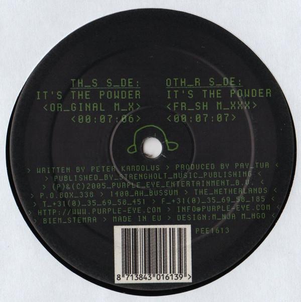 12inch Record PAY TUR - It s The Powder PEE1613 Purple Eye Ente 2005 Netherland Dance & Electronica Used
12inch Record PAY TUR - It s The Powder PEE1613 Purple Eye Ente 2005 Netherland Dance & Electronica Used