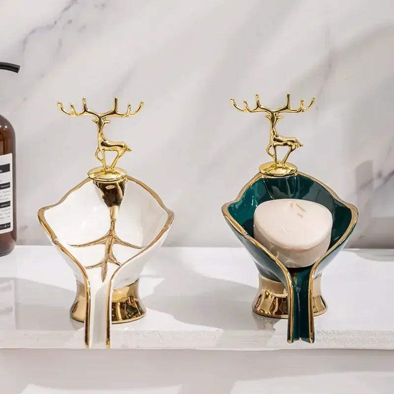 Nordic Light Luxury Style Creative Soap Box Portable Leaf Soap Holder Bathroom Household Ceramics Drain Soap Rack Dish Tray 1pc
Nordic Light Luxury Style Creative Soap Box Portable Leaf Soap Holder Bathroom Household Ceramics Drain Soap Rack Dish Tray 1pc