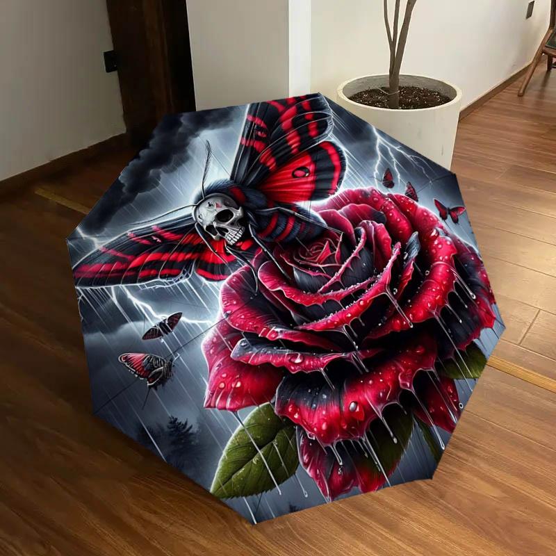 Red Rose Moth Automatic Folding Umbrella: Stylish Design with 8-Bone Frame, Perfect for Travelers and Daily Use - Ideal Gift for Fans and Oc
Red Rose Moth Automatic Folding Umbrella: Stylish Design with 8-Bone Frame, Perfect for Travelers and Daily Use - Ideal Gift for Fans and Oc